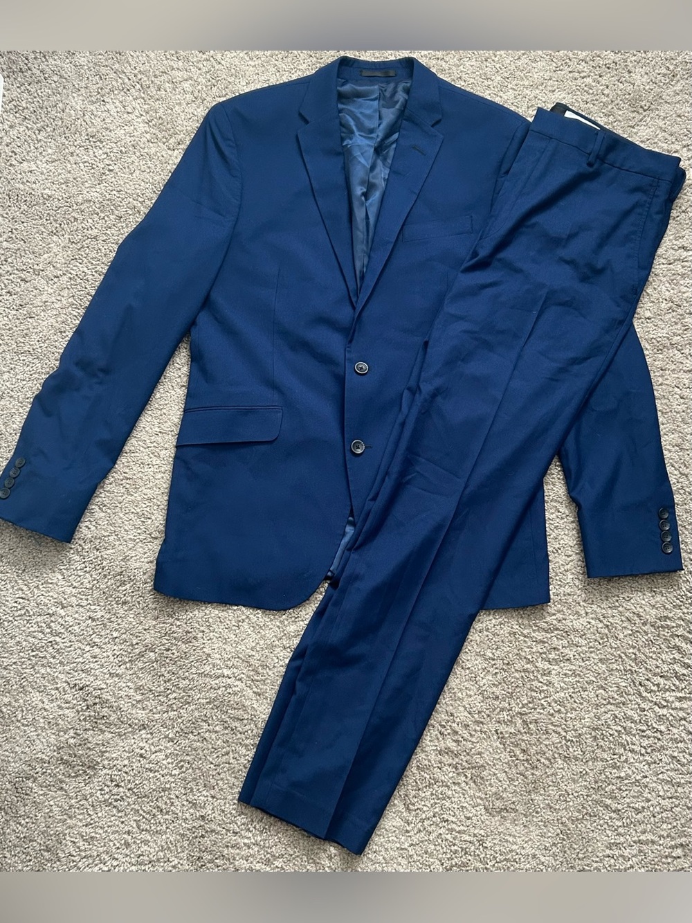 Kenneth Cole Reaction Men’s Blue Techni-Cole Slim 2PC Suit 40R 36x32